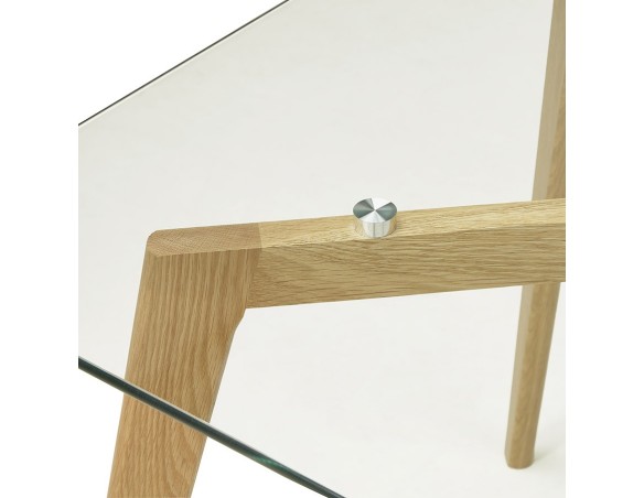 Petite table / bureau droit BUGY en verre - 120x80 cm