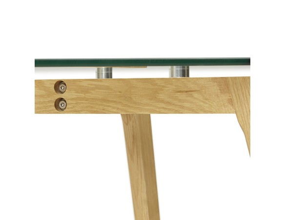 Petite table / bureau droit BUGY en verre - 120x80 cm