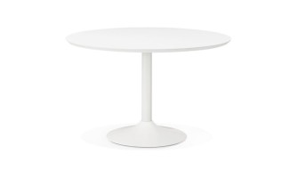 DT00450WH 5420072039312 Table à diner/de bureau ronde BARABAR en bois blanc - à̃ 120 cm