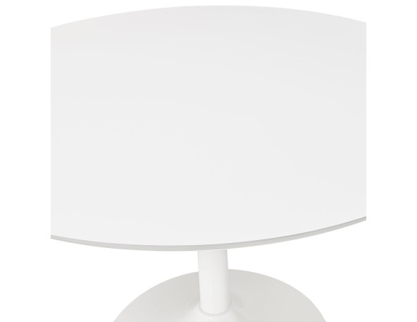 Table à diner/de bureau ronde BARABAR en bois blanc - à 120 cm