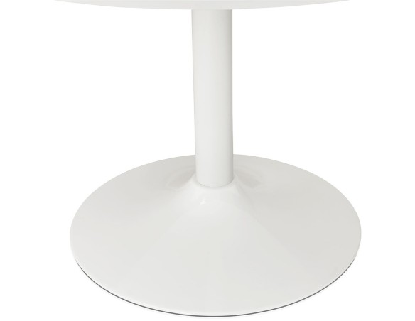 Table à diner/de bureau ronde BARABAR en bois blanc - à 120 cm
