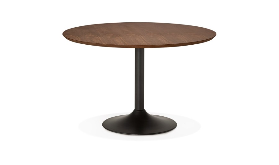 DT00470WA 5420072039350 Table à diner/de bureau ronde CHEF en bois finition Noyer - à̃ 120 cm