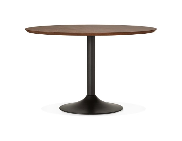 Table à diner/de bureau ronde CHEF en bois finition Noyer - à 120 cm