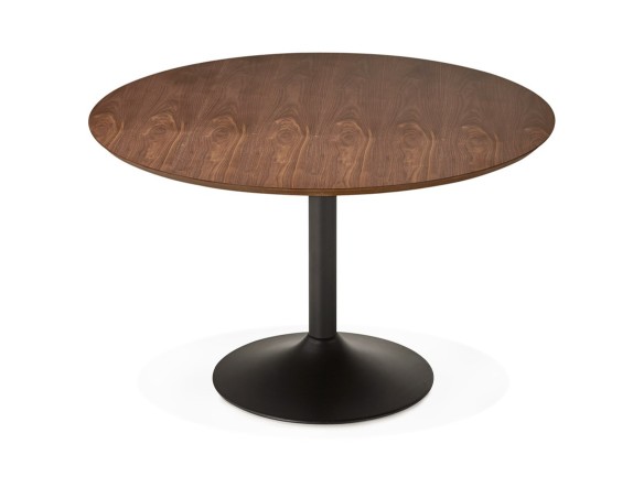 Table à diner/de bureau ronde CHEF en bois finition Noyer - à 120 cm
