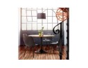 Table à diner/de bureau ronde CHEF en bois noir finition Frêne - à 120 cm
