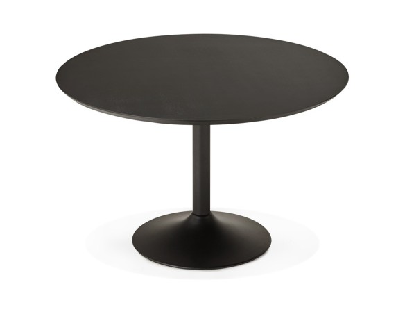 Table à diner/de bureau ronde CHEF en bois noir finition Frêne - à 120 cm