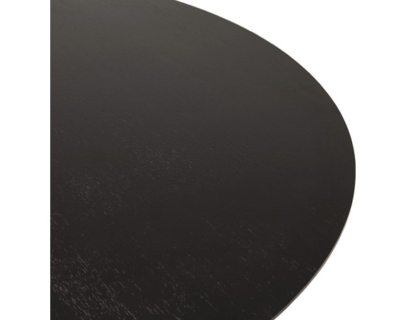 Table à diner/de bureau ronde CHEF en bois noir finition Frêne - à 120 cm