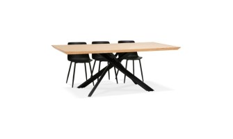 DT01110NABL 5420072069029 Table à diner avec pied central en x WALABY en bois finition naturelle - 200x100 cm