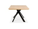Table à diner avec pied central en x WALABY en bois finition naturelle - 200x100 cm