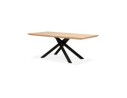 Table à diner avec pied central en x WALABY en bois finition naturelle - 200x100 cm