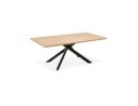 Table à diner avec pied central en x WALABY en bois finition naturelle - 200x100 cm