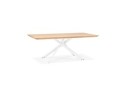 DT01210NAWH 5420072079585 Table à diner WALABY en bois finition naturelle avec pied central en x blanc - 200x100 cm