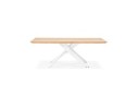 Table à diner WALABY en bois finition naturelle avec pied central en x blanc - 200x100 cm