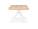 Table à diner WALABY en bois finition naturelle avec pied central en x blanc - 200x100 cm