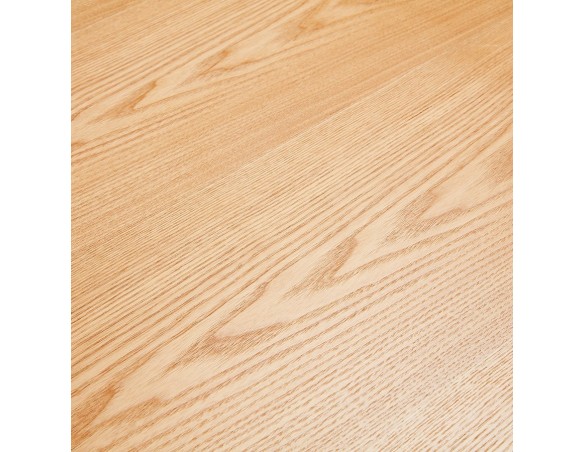 Table à diner WALABY en bois finition naturelle avec pied central en x blanc - 200x100 cm