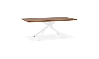 DT01220WAWH 5420072079608 Table à diner WALABY en bois finition Noyer avec pied central en x blanc - 200x100 cm