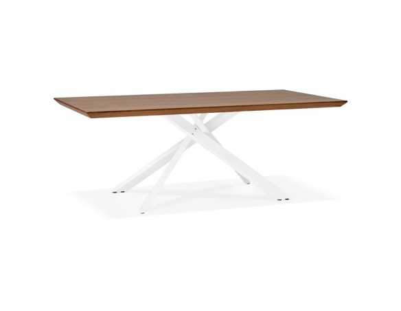 DT01220WAWH 5420072079608 Table à diner WALABY en bois finition Noyer avec pied central en x blanc - 200x100 cm