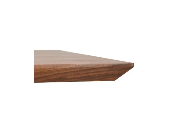 Table à diner WALABY en bois finition Noyer avec pied central en x blanc - 200x100 cm