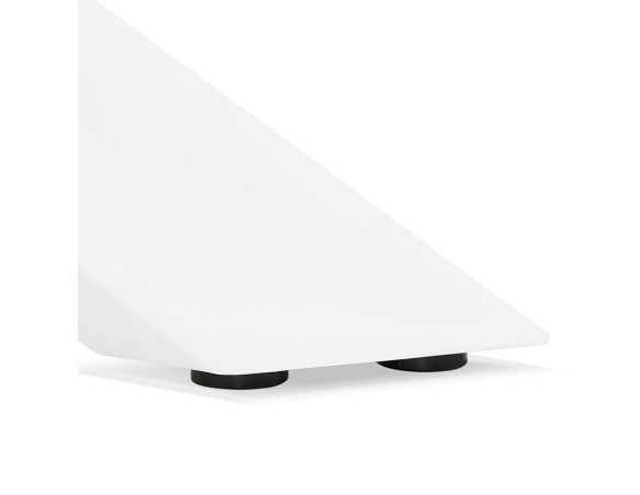 Table à diner WALABY en bois finition Noyer avec pied central en x blanc - 200x100 cm