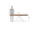 Table à diner WALABY en bois finition Noyer avec pied central en x blanc - 200x100 cm