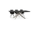 DT01260BLBS 5420072079684 Table à manger design WALABY en bois noir avec pied central en métal - 200x100 cm