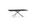 Table à manger design WALABY en bois noir avec pied central en métal - 200x100 cm