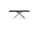 Table à manger design WALABY en bois noir avec pied central en métal - 200x100 cm
