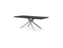 Table à manger design WALABY en bois noir avec pied central en métal - 200x100 cm