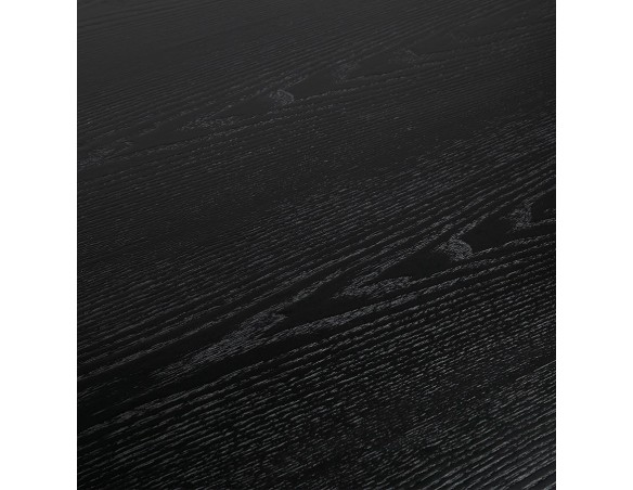 Table à manger design WALABY en bois noir avec pied central en métal - 200x100 cm