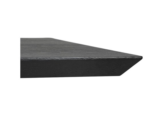 Table à manger design WALABY en bois noir avec pied central en métal - 200x100 cm