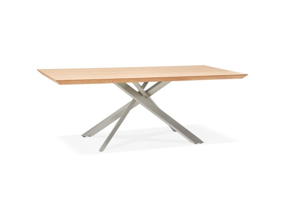 DT01270NABS 5420072079707 Table à manger WALABY en bois finition naturelle avec pied central en métal - 200x100 cm
