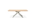 Table à manger WALABY en bois finition naturelle avec pied central en métal - 200x100 cm