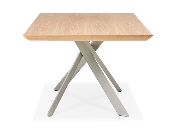 Table à manger WALABY en bois finition naturelle avec pied central en métal - 200x100 cm