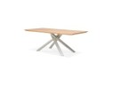 Table à manger WALABY en bois finition naturelle avec pied central en métal - 200x100 cm