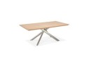 Table à manger WALABY en bois finition naturelle avec pied central en métal - 200x100 cm