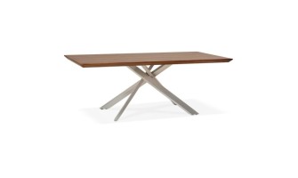 DT01280WABS 5420072079721 Table à manger WALABY en bois finition Noyer avec pied central en métal - 200x100 cm