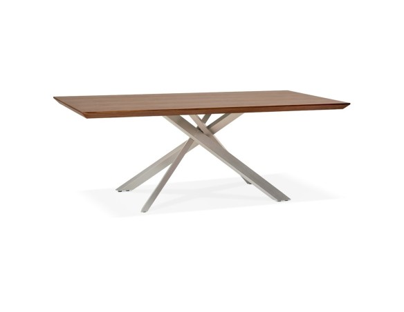 DT01280WABS 5420072079721 Table à manger WALABY en bois finition Noyer avec pied central en métal - 200x100 cm
