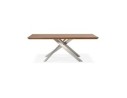 Table à manger WALABY en bois finition Noyer avec pied central en métal - 200x100 cm