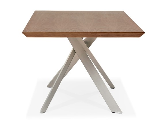 Table à manger WALABY en bois finition Noyer avec pied central en métal - 200x100 cm