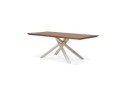 Table à manger WALABY en bois finition Noyer avec pied central en métal - 200x100 cm
