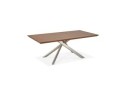 Table à manger WALABY en bois finition Noyer avec pied central en métal - 200x100 cm
