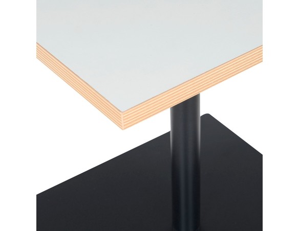 Table carrée FUSION SQUARE blanche et structure noire - 80x80 cm