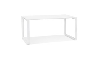 OT01530WHWH 5404028323533 Bureau droit design BAKUS en bois et métal blanc - 160x80 cm