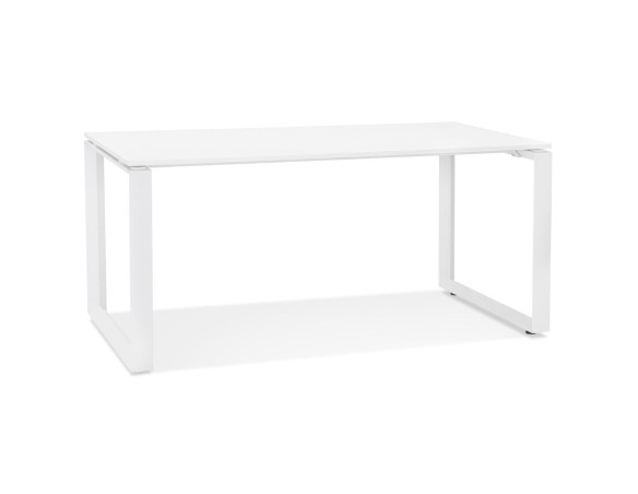 OT01530WHWH 5404028323533 Bureau droit design BAKUS en bois et métal blanc - 160x80 cm