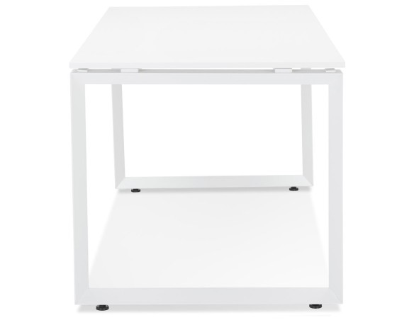 Bureau droit design BAKUS en bois et métal blanc - 160x80 cm