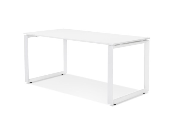 Bureau droit design BAKUS en bois et métal blanc - 160x80 cm