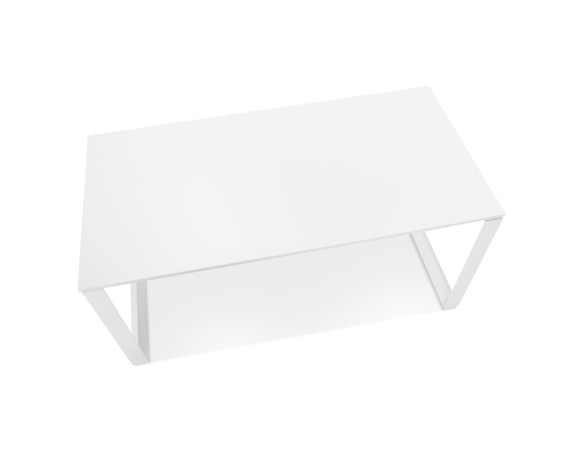 Bureau droit design BAKUS en bois et métal blanc - 160x80 cm