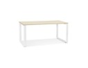 OT01540NAWH 5404028323557 Bureau droit design BAKUS en bois finition naturelle et métal blanc - 160x80 cm