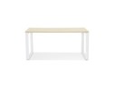 Bureau droit design BAKUS en bois finition naturelle et métal blanc - 160x80 cm