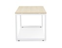 Bureau droit design BAKUS en bois finition naturelle et métal blanc - 160x80 cm